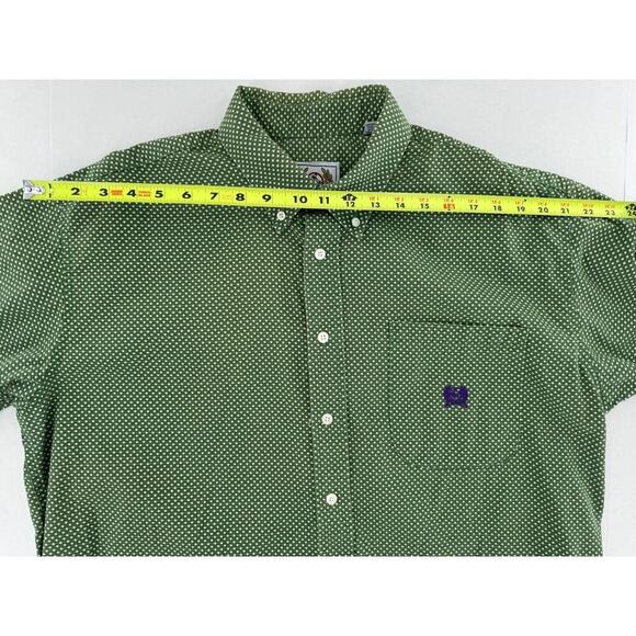 Cinch Button Up Shirt Size L Star Print Green Western Rodeo Dress Cowboy Cotton‌ - Picture 9 of 16